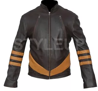 £107.99 • Buy X-Men Origins Logan Hugh Jackman Wolverine Vintage Biker Genuine Leather Jacket