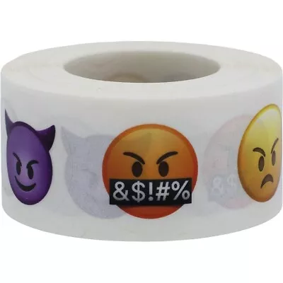 $20.65 • Buy Clear Angry Emoji Stickers | 1  Inch Round | 500 Pack