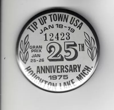 1975 Tip Up Town Badge Pin Pinback-michigan Dnr Deer Bear Fishing Patch License • $24.99