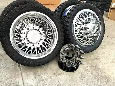 24” LEGION FORGED WHEELS RIMS FOR  DUALLY TRUCKS  W/35125024 Tire Caps Adapters • $6600