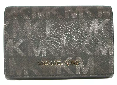 MICKAEL KORS Logo Brown/Black  Flap Wallet NWT • $40