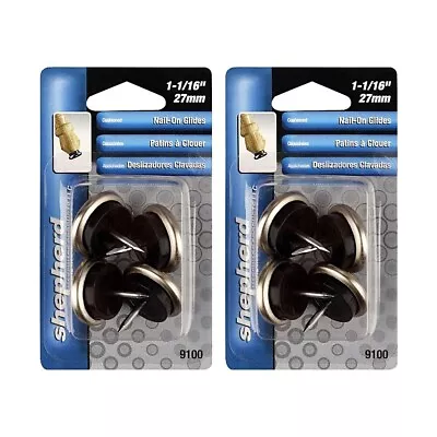 Shepherd Hardware Nail On Furniture Glides 1-1/6 Satin Nickel Base 4 Ct 2-Pack • $8.49