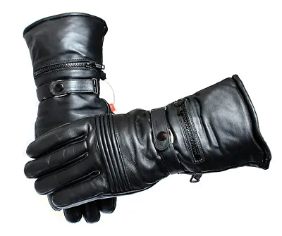 Perrini Motorcycle Leather Winter Gloves Close Out Cow Hide Heavy Duty Lined W/  • $16.17