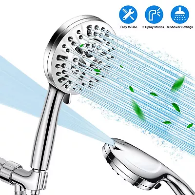 $19.48 • Buy High Pressure 10-Mode Booster Hand Shower Head Antimicrobial Chrome For Aquacare