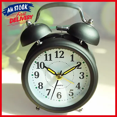 $15.99 • Buy Twin Bell Retro Desk Analogue Clocks Alarm Clock Loud Vintage Bedside Battery