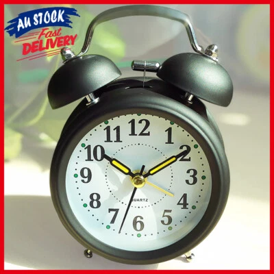 $15.99 • Buy Twin Bell Retro Desk Analogue Clocks Alarm Clock Loud Vintage Bedside Battery