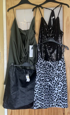 £17.99 • Buy ❤️ Top Shop Wrap Dress Slip Cami Silky Clubbing Cocktail Top Bundle Christmas ❤️