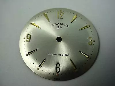 Pearl Lord Elgin 25 Selfwinding Vintage Watch Dial 29.54mm Gold Numrl & Arrw Mrk • $49