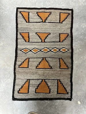 Vintage Hand Woven Navajo Rug Kiva Step Pattern 1990s  51.5 X 32 Inches Not Used • $549.99