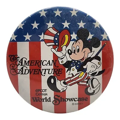 Mickey Mouse '80s Disney World Button/Pinback Badge American Adventure Epcot 2.5 • $9.88