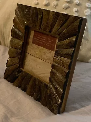 6”x6” Rustic Wooden Picture Frame - Unique Vintage Rough Style. Made In India • $20