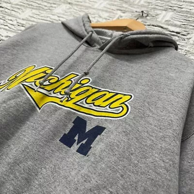 Vintage Y2K Michigan Wolverines Hoodie Sweatshirt Grey XL • $25