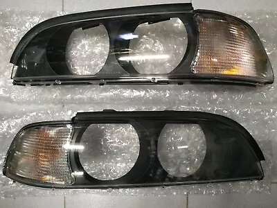 BMW E39 Headlight Lenses L+R White Turn Signal !NEW! OEM 63128375301 63128375302 • $700