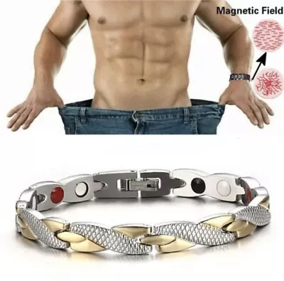 Weight Loss Magnetic Healing Therapy Arthritis Bracelet Health Pain Relief Mens • £5.99