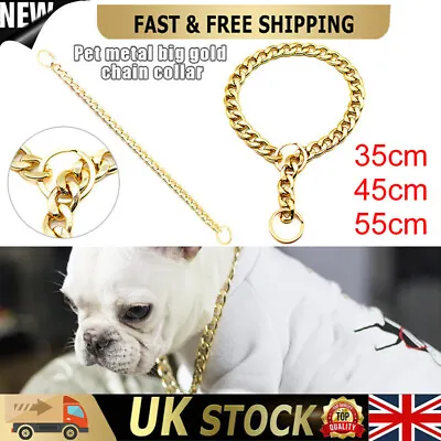 £9.39 • Buy Gold Collar Chain Adjustable Dog Puppy Pet Accessories Frenchie Choker Cat Props