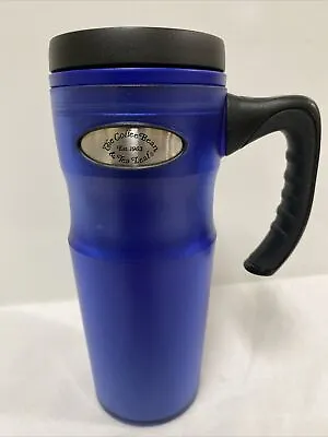 Coffee Bean & Tea Leaf Blue Coffee Tea Travel Tumbler Mug W/Handle & Slider Lid • $7.99