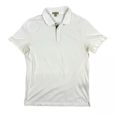 Burberry Brit Polo Shirt White Cotton Stretch Preppy Classic Sz XL • $32