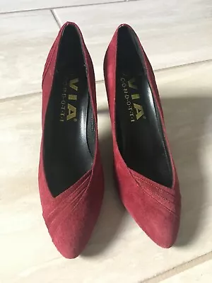 Womens Burgundy Suede Via C.o.n.d.o.t.t.i  Shoes - Size 7 Medium -  Brand New • $12.99