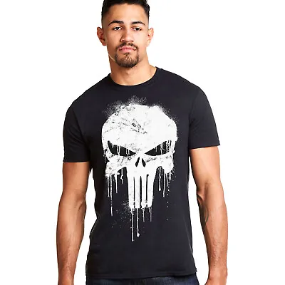 Marvel Mens The Punisher T-shirt Skull Black S-XXL Official • £13.99