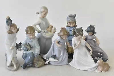 £29.99 • Buy Job Lot Of 7 Various Lladro Nao Porcelain Figurines With Pets/Animals.