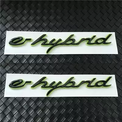 2pcs E-hybrid Letter Badge Emblem Car Sticker Green Base Black • $55.80