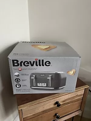 Breville VTT892 Flow 4-Slice Slate Grey Toaster Wide Slot & High Lift 1800W • £29.99