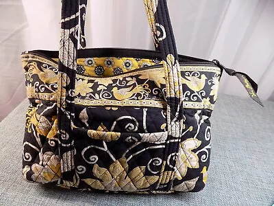 VERA BRADLEY Tote Shoulder Bag YELLOW BIRD Little Betsy 8 Pocket Zip Quiltd 2008 • $21