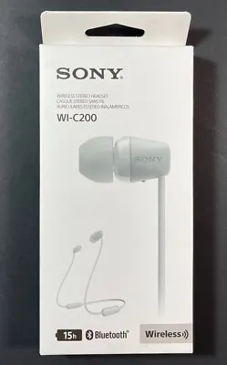 $89.64 • Buy Official Sony Wireless Stereo Headset WI-C200 [ White Edition ] NEW