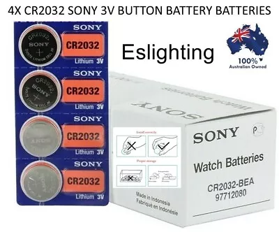 4x Cr2032 Sony 3v Button Battery Batteries Led Remote Control Watch Scales • $6.20