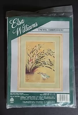 ELSA WILLIAMS Crewel Embroidery Kit BIRD With RIVER ORCHIDS Design By Obno Bukut • $49.99