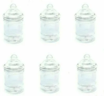 X6 380ml Plastic Victorian Empty Sweet Shop Jars CANDY BUFFET WEDDING CHRISTMAS • £8.99