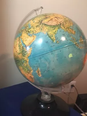 Vintage Rand McNally Physical / Political Illuminated Lighted World Globe 1982 • $32