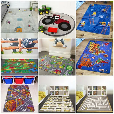 Childrens Boys Bedroom Playroom Floor Mat Baby Mat Kids Play Fun Rug Creche Rugs • £19.95