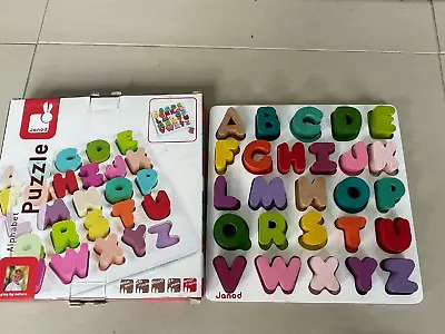 Janod Wooden Toddler Alphabet A-Z Puzzle Plus Box 26 Pieces • £9.50