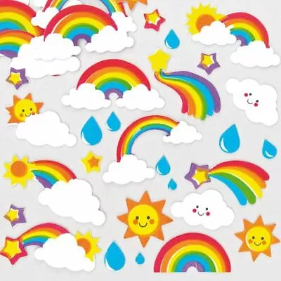 Foam Stickers Kids Crafts Childrens Creative Fun Activity 20 Pack Rainbow Music • £1.99