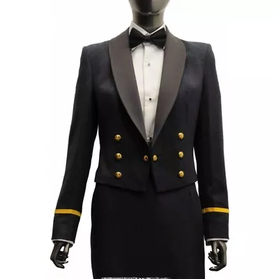 Womens RAF WRAF RN Rm Officers White Marcella Front Shirt Piqué Black Tie Attire • £22.99