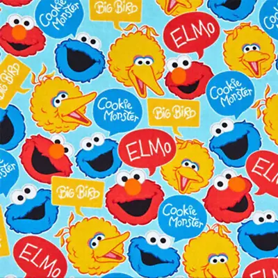 Sesame Street Heads Big Bird Elmo Cookie Aqua Cotton Fabric • $11.24