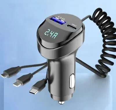 55W 3 In 1 Car Lighter Port Charger 3.1 Amp USB Type C MICRO & More! • $7.95