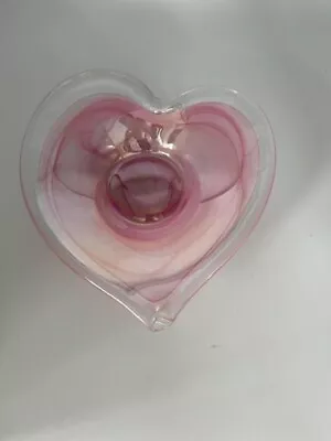 Lavorazione Arte Murano Italy Pink Heart Swirl Art Deco Glass Bowl • $22.95