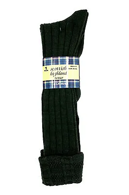 Pack Of 3 Pairs Olive Men's Traditional 65% Wool Blend Long Hose Kilt Socks 6-11 • $18.64