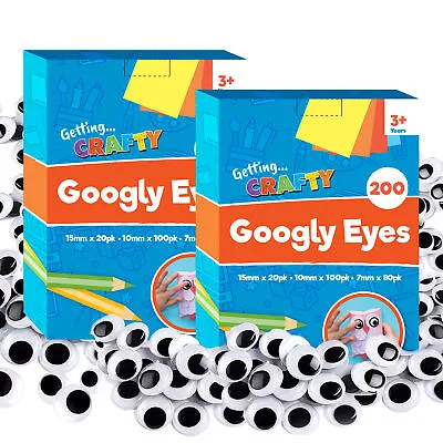 200-1200 Self Adhesive Googly Eyes Stick On Sticky Wobbly Wiggly Craft 71115mm • £2.99