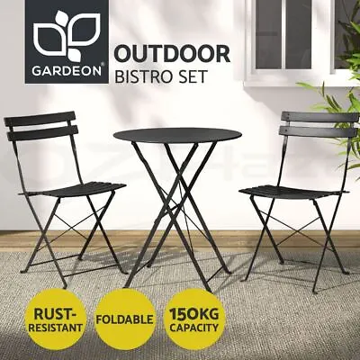$139.39 • Buy Gardeon Outdoor Setting Table And Chairs Folding Patio Furniture Bistro Set