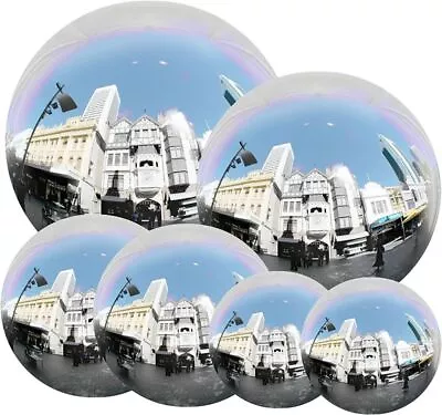 5 8 10 15cm Set Of 6 Stainless Steel Mirror Sphere Hollow Ball Home Garden Decor • £11.88