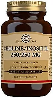 Solgar Choline 250 Mg / Inositol 250 Mg Vegetable Capsules - Pack Of 50 - Suppo • £12.55