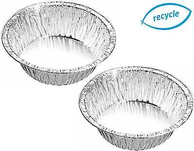 £11.99 • Buy 4¼  Round Individual Deep Foil Pie Dishes, Small Cases, Quiche, Custards, Pies 
