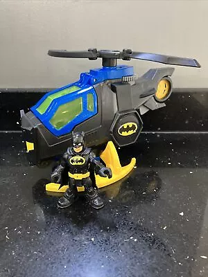 Imaginext Fisher Price DC Super Friends Vehicle Batman Batcopter & Figure Rare • £11.99