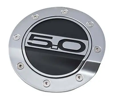 Fuel Gas Door For 2015-2023 Mustang GT In Silver & Black With 5.0 Logo • $99.31