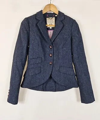 Jack Wills Country Heather Tweed By Moon 100% Wool Blazer Jacket Size 6 8 • £74.99