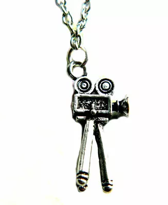 Film Movie Camera Necklace Silver Tone Drama • £4.75