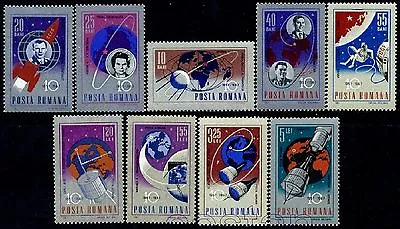 1967 SpaceGagarinSputnikVostokEarly BirdGeminiMarinerRomaniaMi.2559 MNH • $2.85